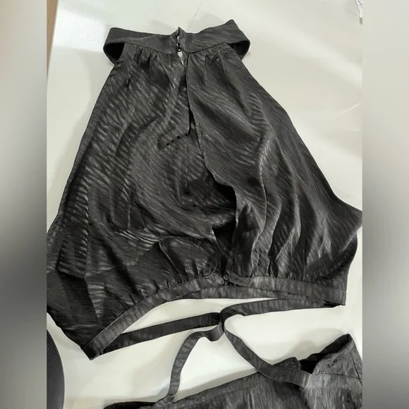 Lulus Fierce Vision Black Jacquard Print Satin Cutout Midi Dress - Picture 9 of 14